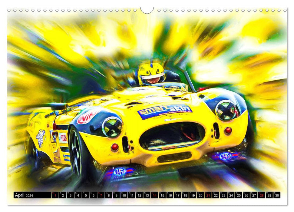 Classic touring cars - Fast-paced digital arts by Jean-Louis Glineur (CALVENDO wall calendar 2024) 