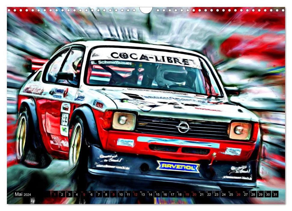 Classic touring cars - Fast-paced digital arts by Jean-Louis Glineur (CALVENDO wall calendar 2024) 