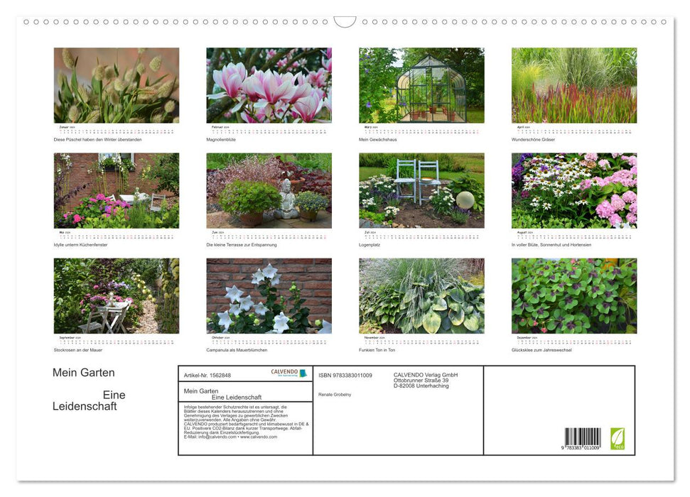 My Garden A Passion (CALVENDO Wall Calendar 2024) 