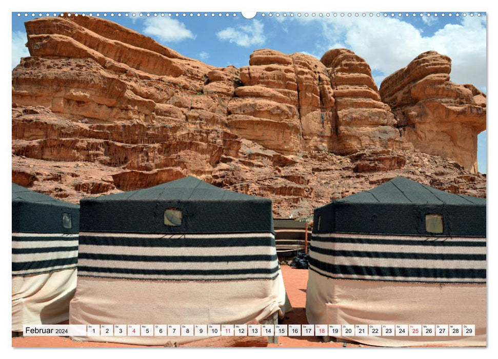 WADI RUM, le désert rocheux unique de Jordanie (Calvendo Premium Wall Calendar 2024) 