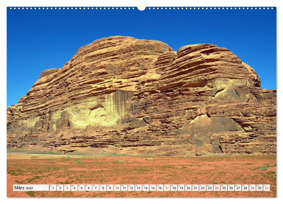 WADI RUM, le désert rocheux unique de Jordanie (Calvendo Premium Wall Calendar 2024) 