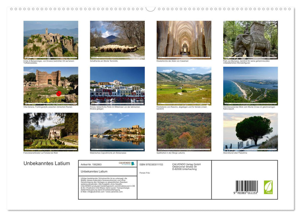 Unknown Lazio (CALVENDO Premium Wall Calendar 2024) 