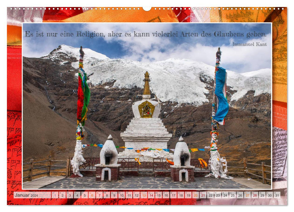 Couleurs du Tibet (Calendrier mural CALVENDO Premium 2024) 