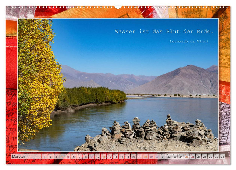 Farben Tibets (CALVENDO Premium Wandkalender 2024)