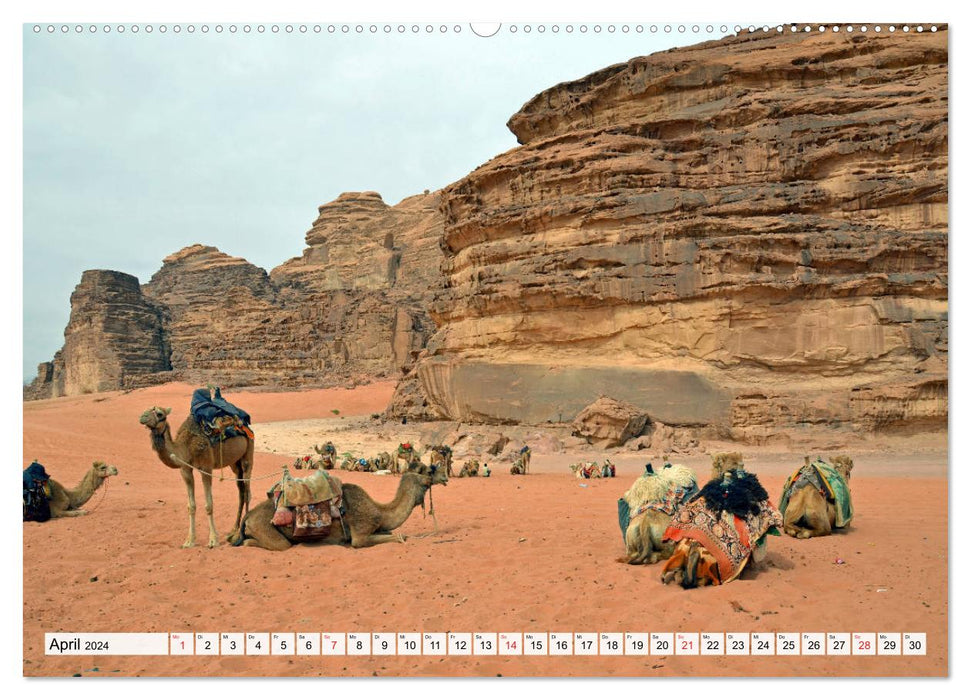 WADI RUM, le désert rocheux unique en Jordanie (calendrier mural CALVENDO 2024) 