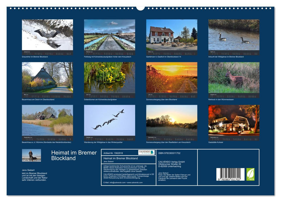 Maison à Brême Blockland (Calvendo Premium Wall Calendar 2024) 