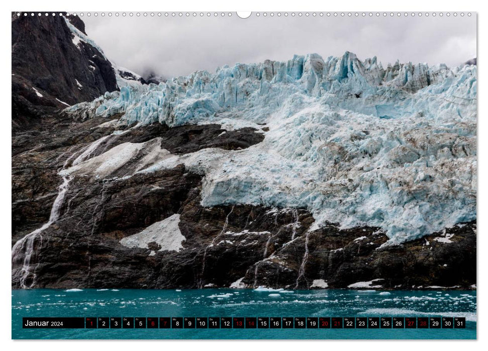 Le Sud glacial. L'Antarctique (Calendrier mural CALVENDO Premium 2024) 