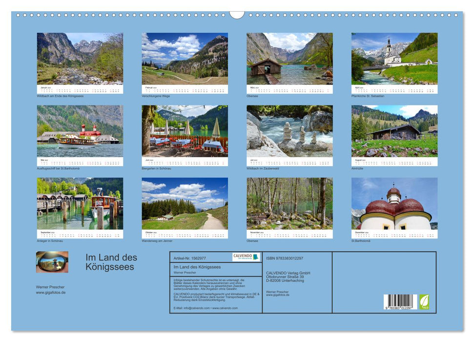 Au pays de Königssee (calendrier mural CALVENDO 2024) 