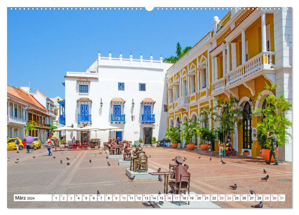 Cartagena - ville sur la côte caraïbe de la Colombie (Calvendo Premium Wall Calendar 2024) 