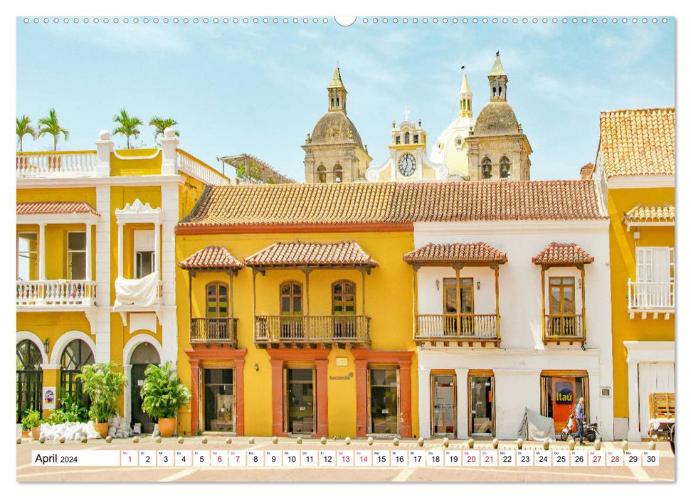 Cartagena - ville sur la côte caraïbe de la Colombie (Calvendo Premium Wall Calendar 2024) 