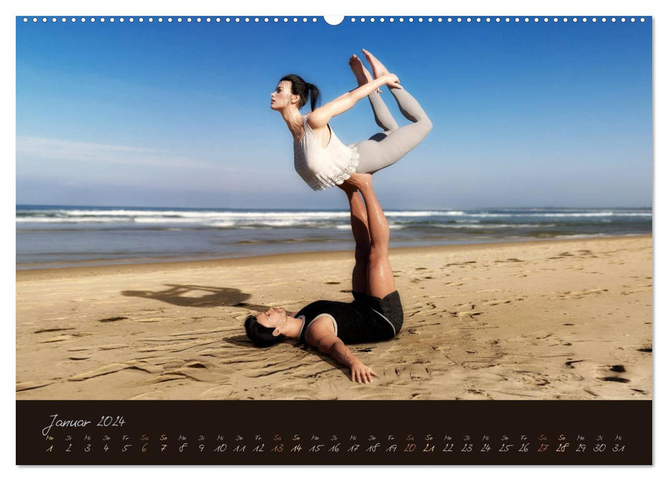 Couples de yoga (Calvendo Premium Calendrier mural 2024) 