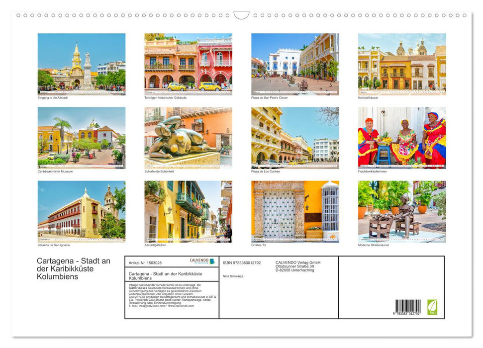Cartagena - Stadt an der Karibikküste Kolumbiens (CALVENDO Wandkalender 2024)
