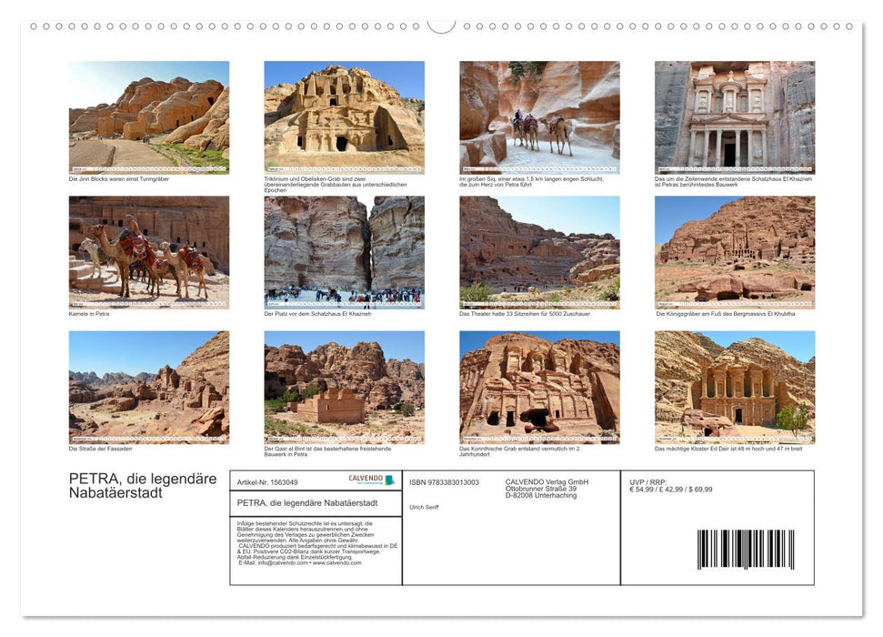 PETRA, die legendäre Nabatäerstadt (CALVENDO Wandkalender 2024)