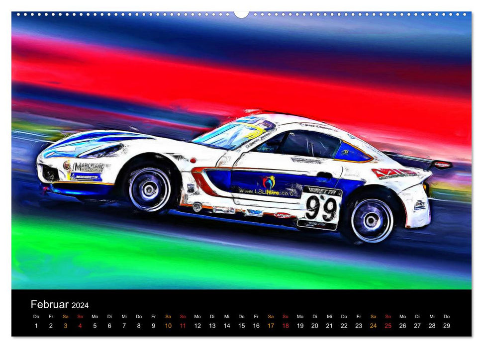 L'art rencontre le sport automobile (Calendrier mural CALVENDO Premium 2024) 