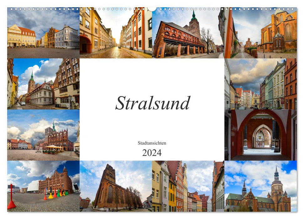 Stralsund Stadtansichten (CALVENDO Wandkalender 2024)