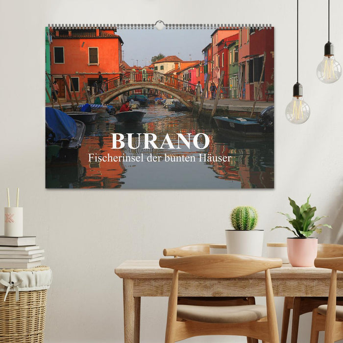 Burano - île de pêche aux maisons colorées (calendrier mural CALVENDO 2024) 