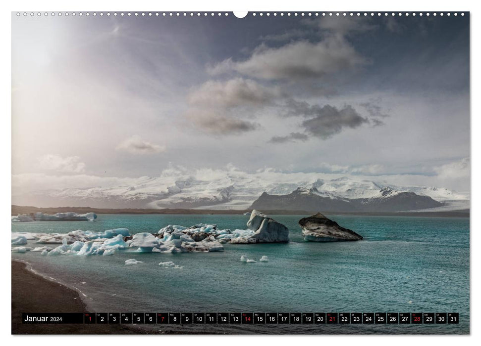 Islande. Un pays pour les explorateurs et les aventuriers. (Calendrier mural CALVENDO Premium 2024) 