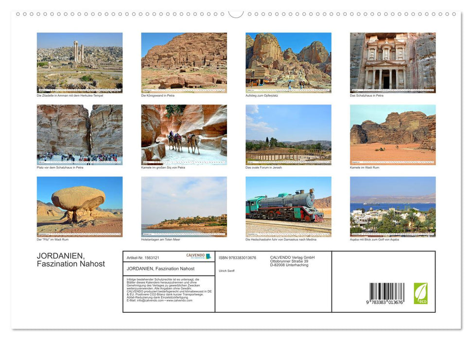 JORDANIE, Fascination du Moyen-Orient (Calvendo Premium Wall Calendar 2024) 