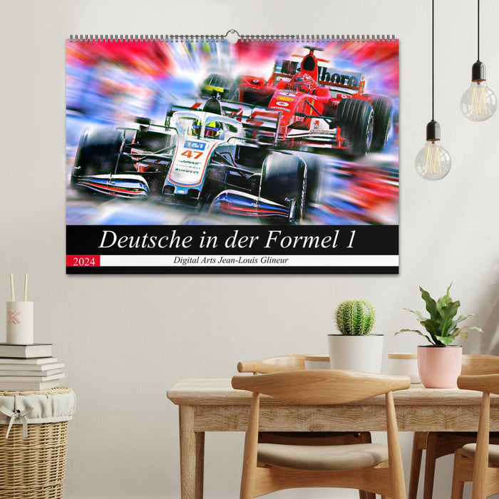 Les Allemands en Formule 1 (calendrier mural CALVENDO 2024) 