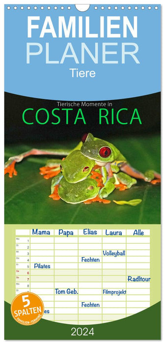 COSTA RICA - Tierische Momente (CALVENDO Familienplaner 2024)