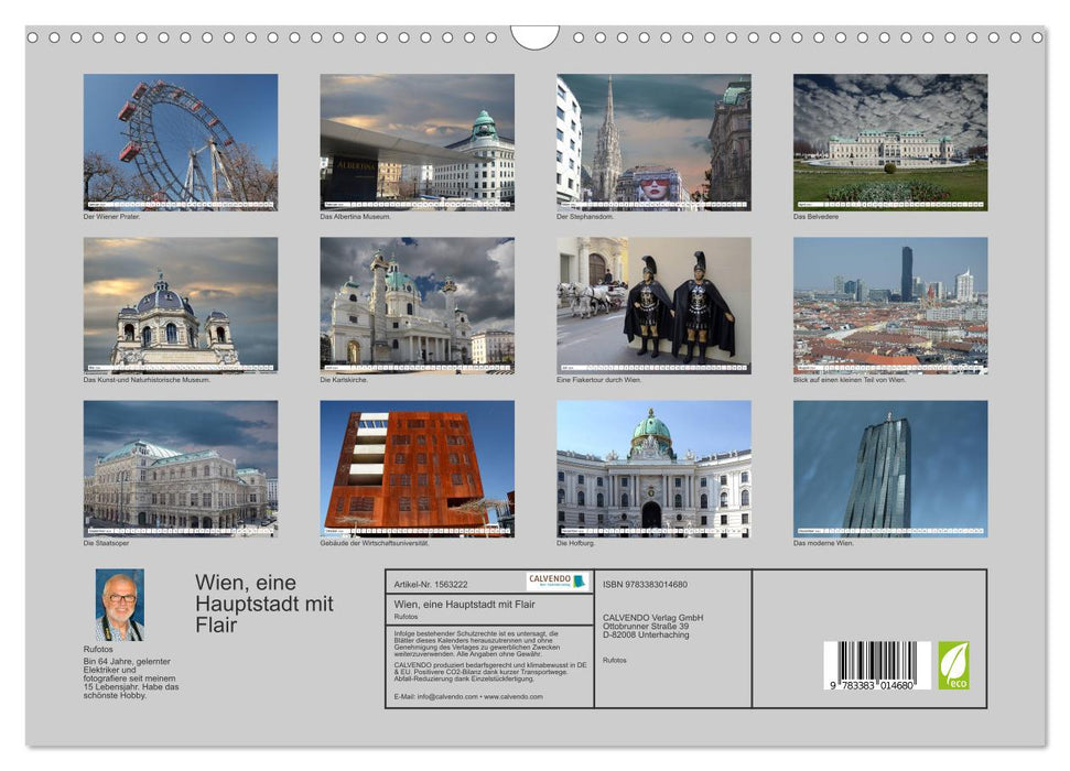 Wien, eine Hauptstadt mit Flair (CALVENDO Wandkalender 2024)