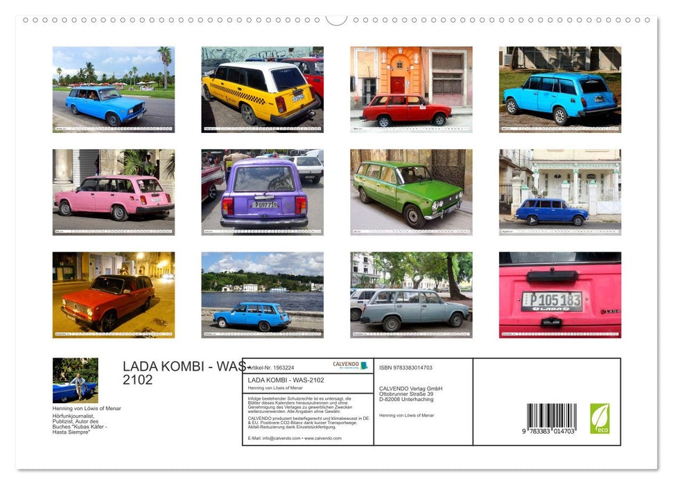 LADA KOMBI - The Soviet car legend WAS-2102 (CALVENDO Premium Wall Calendar 2024) 