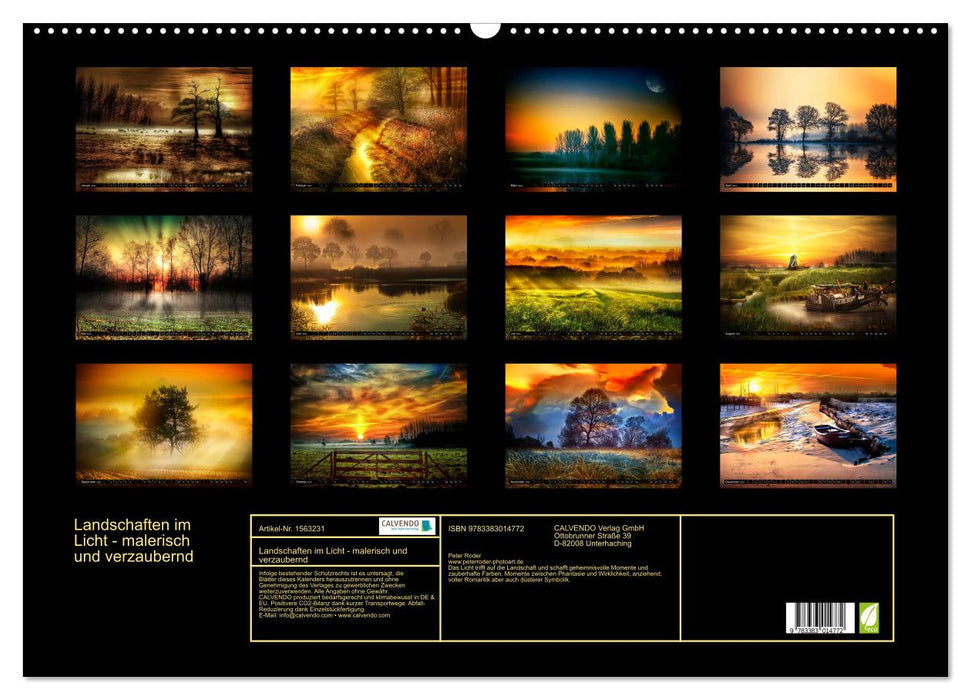 Landscapes in the light - picturesque and enchanting (CALVENDO wall calendar 2024) 