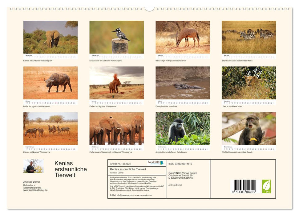 L'incroyable faune du Kenya (Calvendo Premium Wall Calendar 2024) 