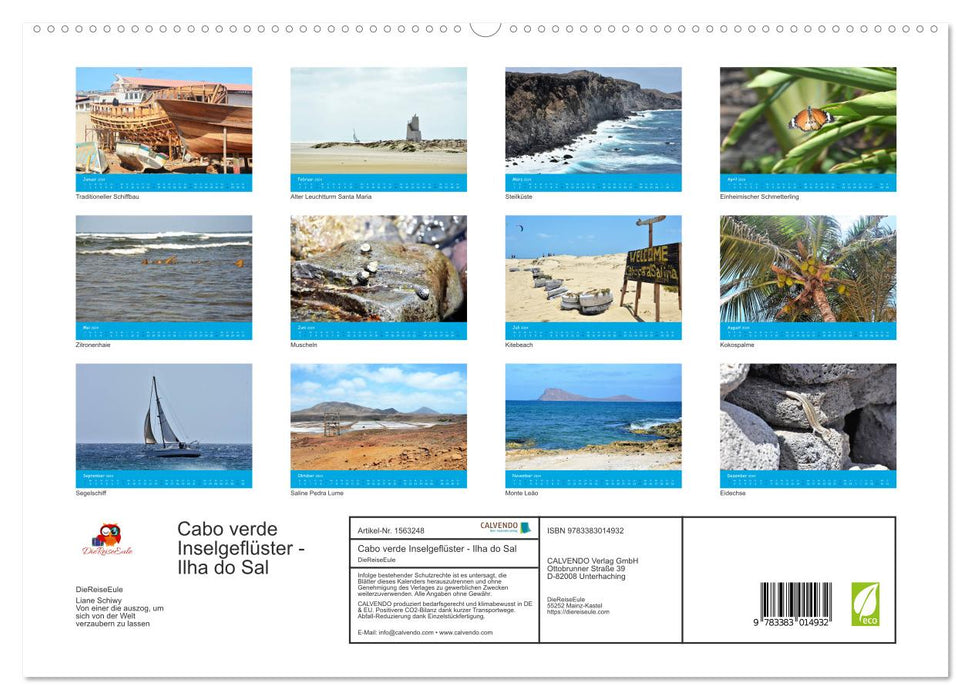 L'île du Cap Vert murmure - Ilha do Sal (Calvendo Premium Wall Calendar 2024) 