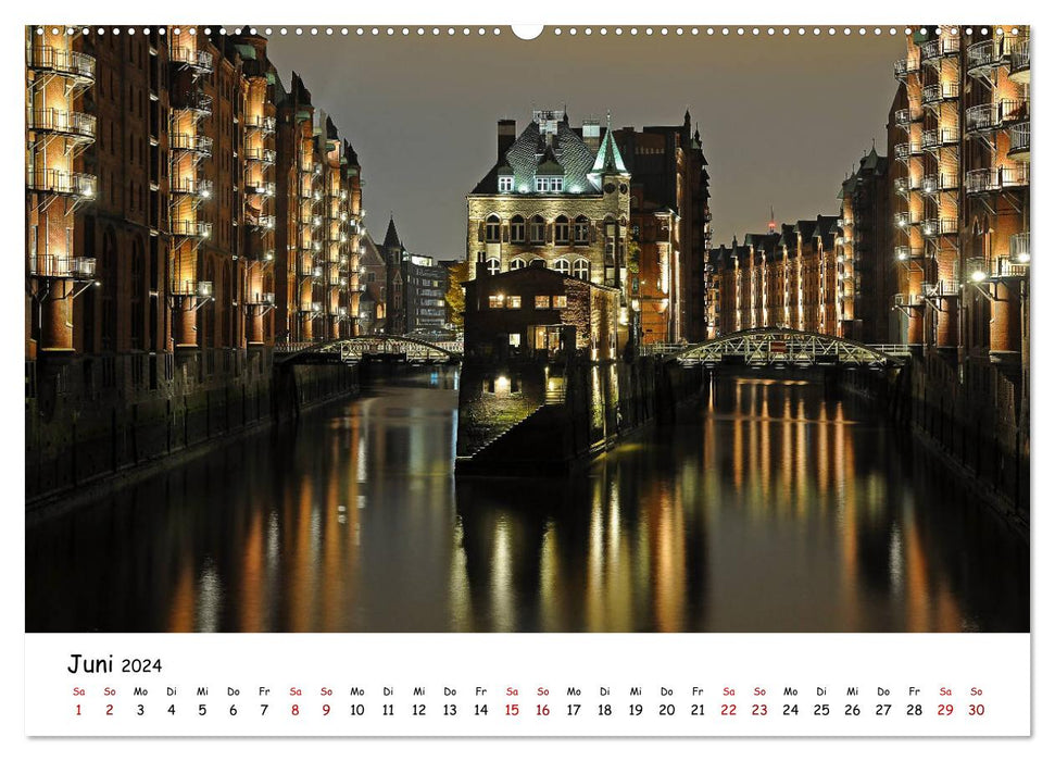 Hamburg schläft nie (CALVENDO Premium Wandkalender 2024)