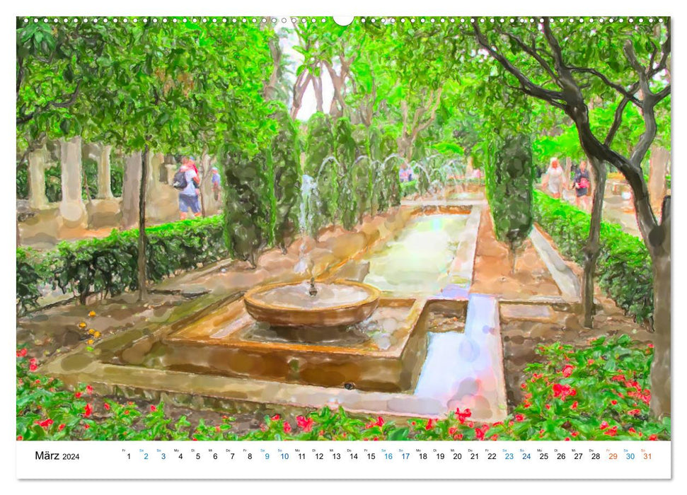 Mallorca - The holiday island in watercolors (CALVENDO Premium Wall Calendar 2024) 