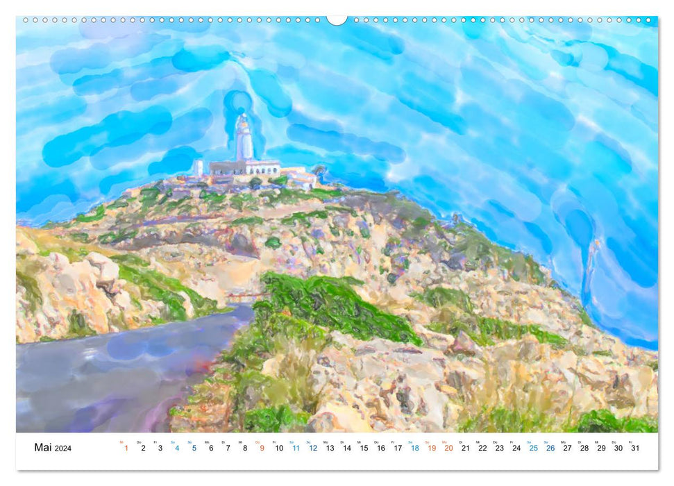 Mallorca - The holiday island in watercolors (CALVENDO wall calendar 2024) 