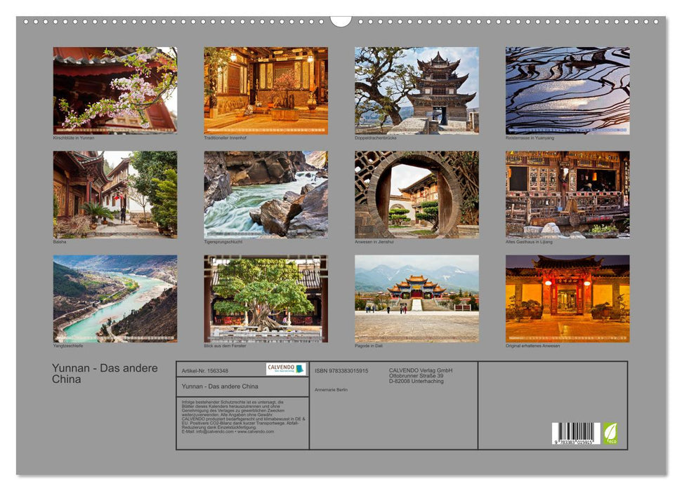 Yunnan - Das andere China (CALVENDO Wandkalender 2024)