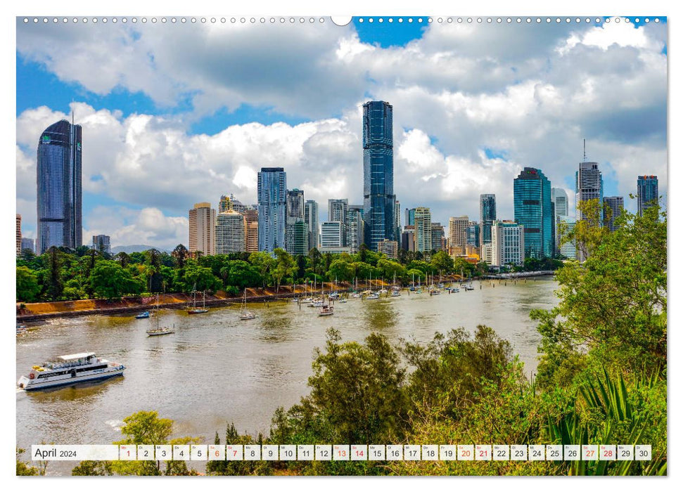 Brisbane Stadtansichten (CALVENDO Premium Wandkalender 2024)