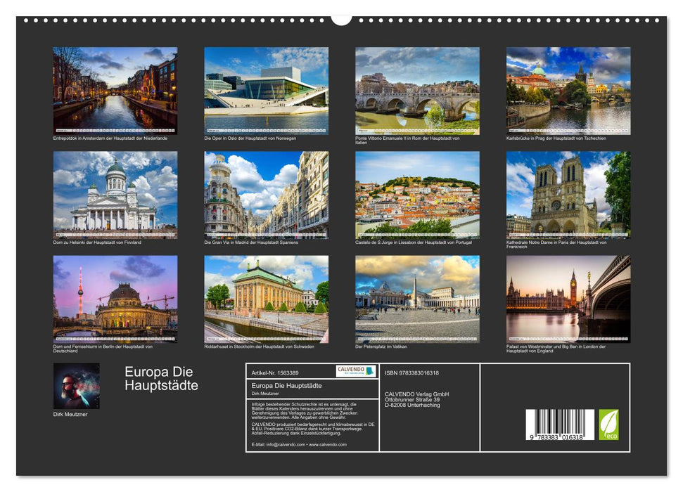 Europa Die Hauptstädte (CALVENDO Premium Wandkalender 2024)
