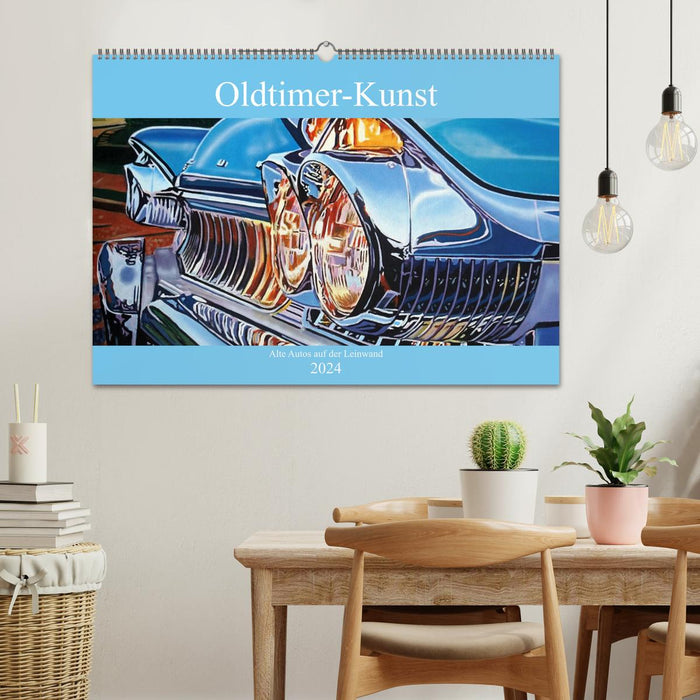 Oldtimer-Kunst - Alte Autos auf der Leinwand (CALVENDO Wandkalender 2024)