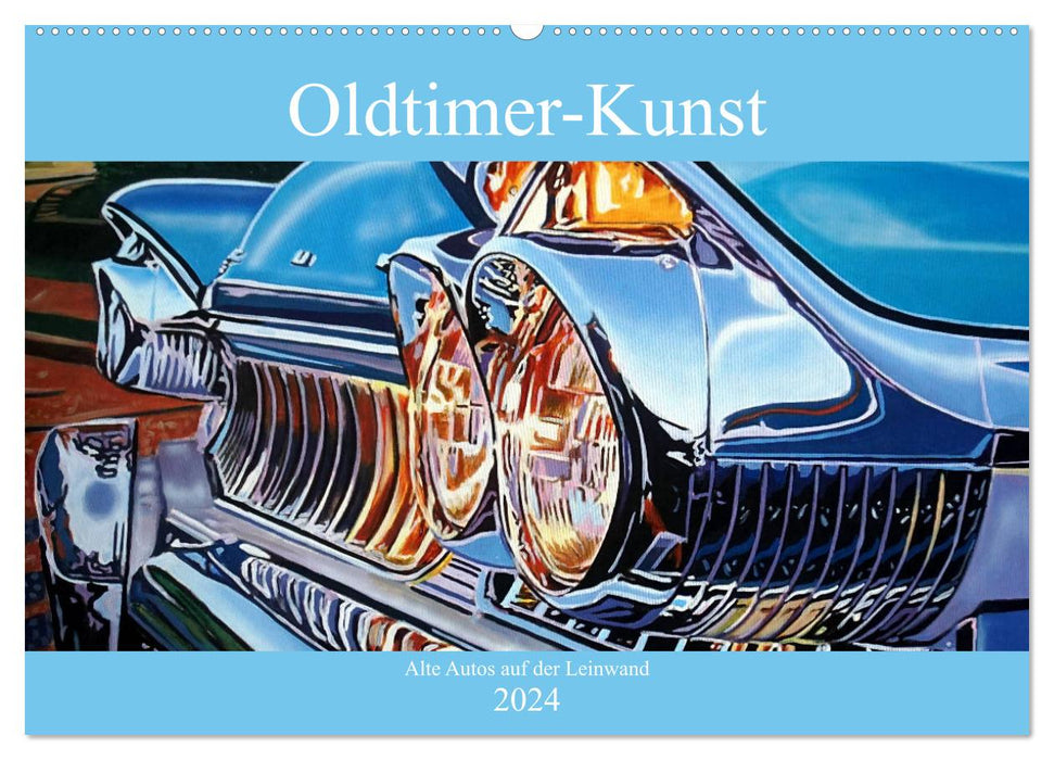 Vintage car art - old cars on canvas (CALVENDO wall calendar 2024) 