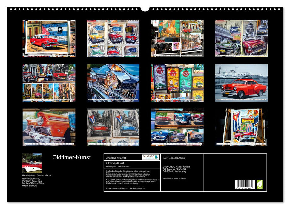 Oldtimer-Kunst - Alte Autos auf der Leinwand (CALVENDO Wandkalender 2024)