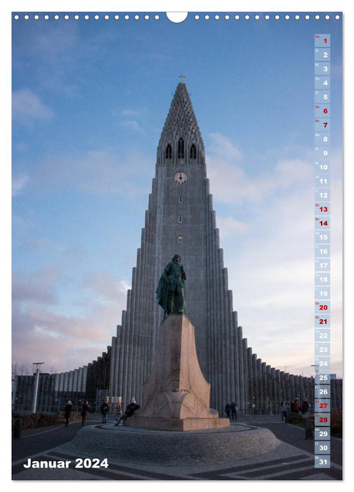 Islande - Reykjavic et le sud-ouest sauvage (Calendrier mural CALVENDO 2024) 