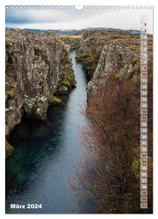 Islande - Reykjavic et le sud-ouest sauvage (Calendrier mural CALVENDO 2024) 