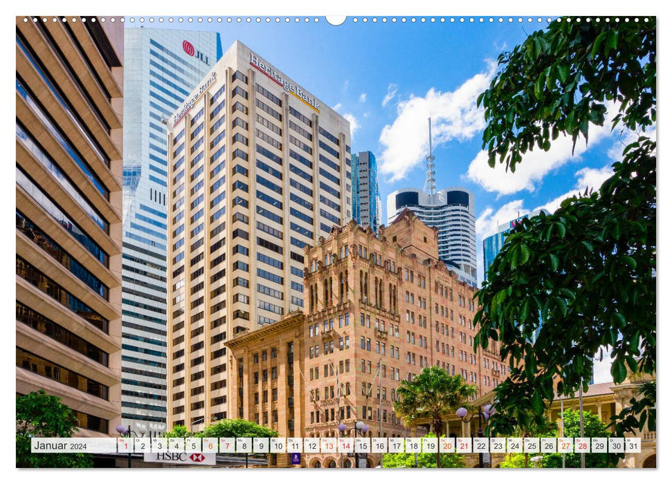 Brisbane Stadtansichten (CALVENDO Wandkalender 2024)