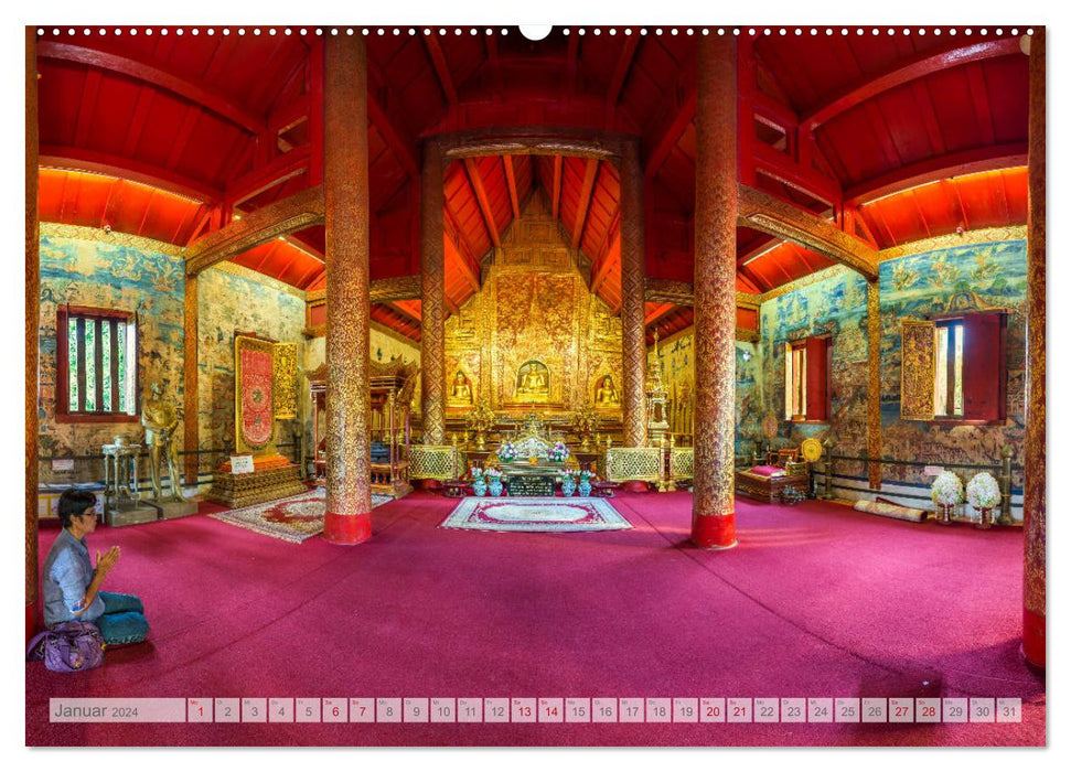 BUDDHA - Buddhistische Tempel in Nordthailand (CALVENDO Premium Wandkalender 2024)