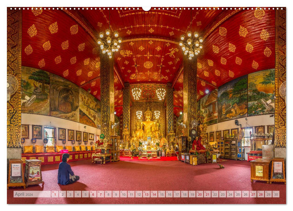 BUDDHA - Buddhist temples in Northern Thailand (CALVENDO Premium Wall Calendar 2024) 