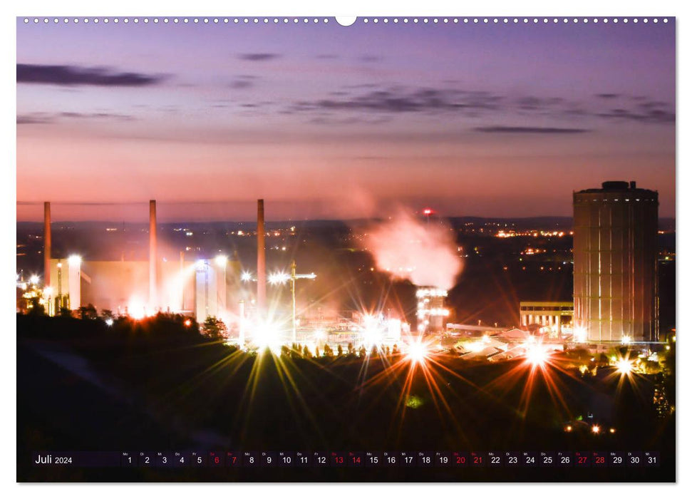 Région de la Ruhr - moments lumineux de jour comme de nuit (Calendrier mural CALVENDO Premium 2024) 