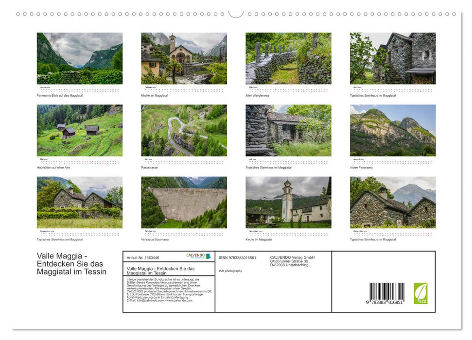 Valle Maggia - Découvrez la vallée de la Maggia au Tessin (Calendrier mural CALVENDO Premium 2024) 