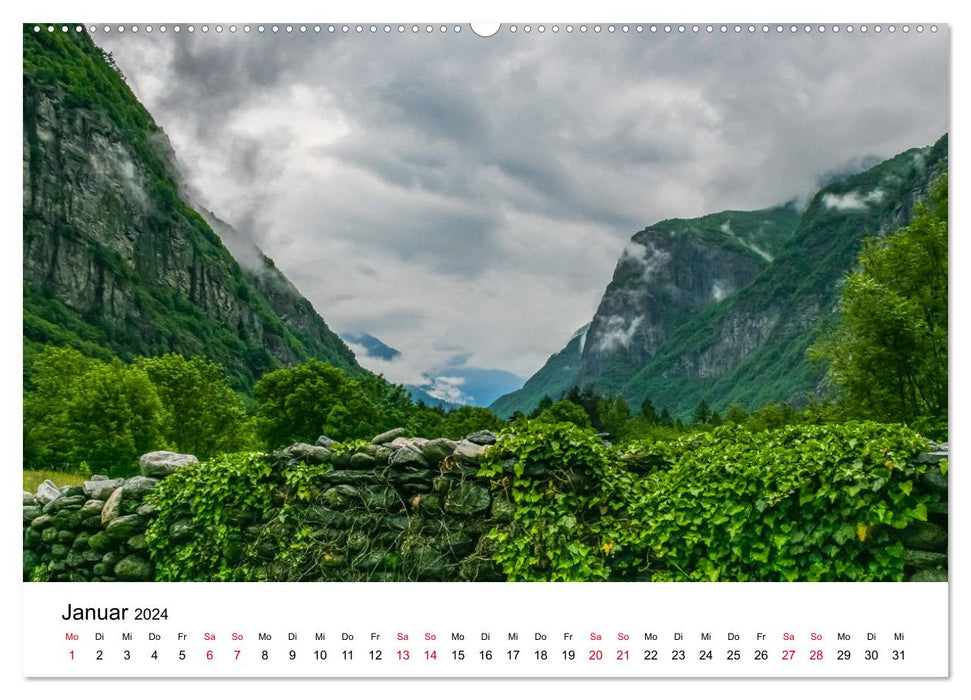 Valle Maggia - Entdecken Sie das Maggiatal im Tessin (CALVENDO Premium Wandkalender 2024)