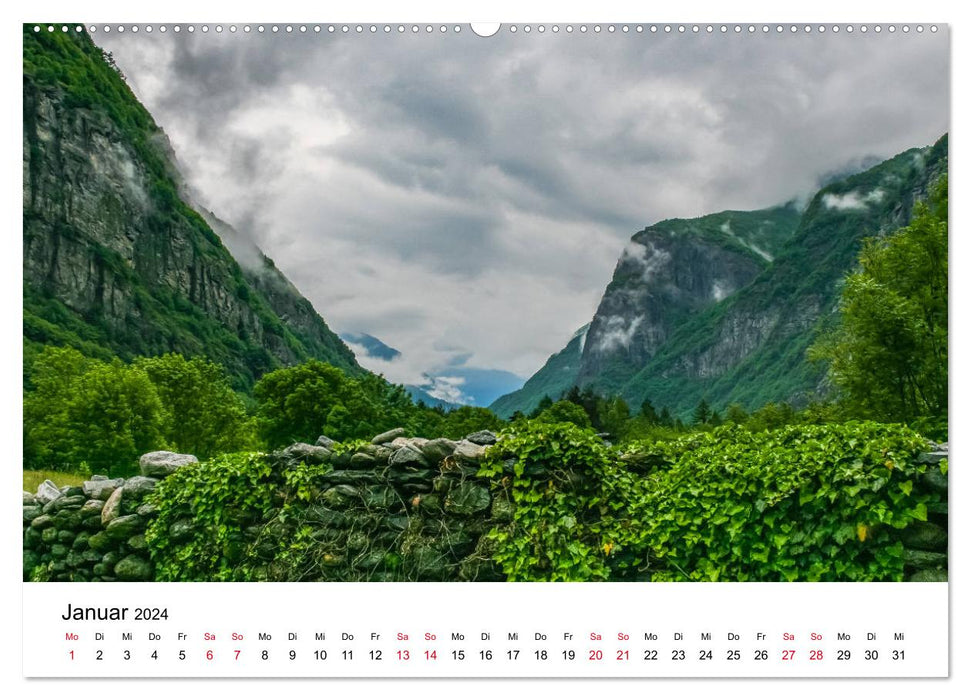 Valle Maggia - Découvrez la vallée de la Maggia au Tessin (Calendrier mural CALVENDO Premium 2024) 