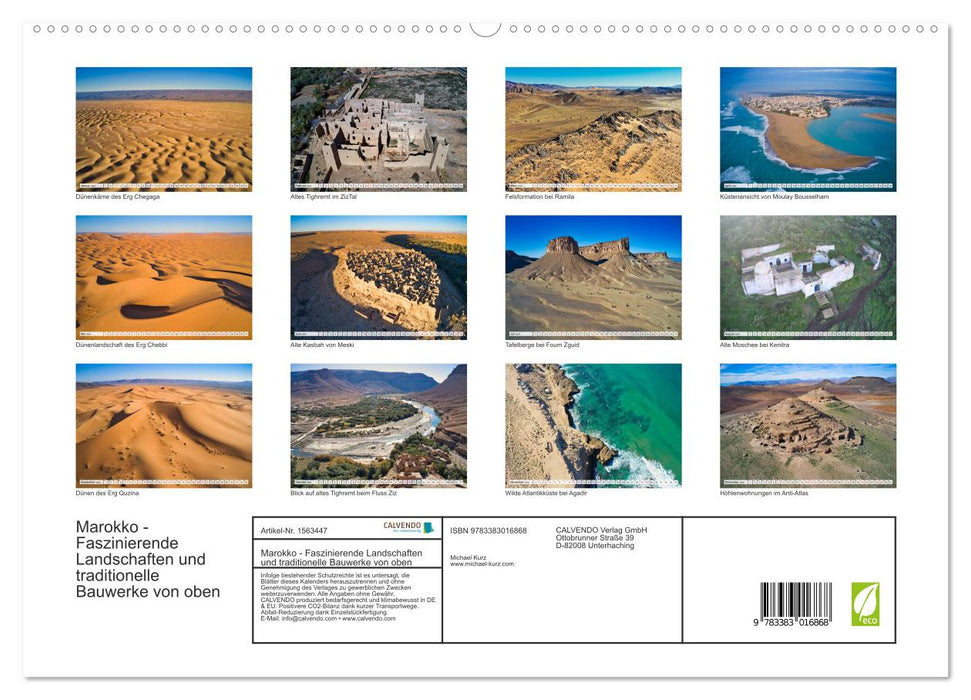 Marokko - Faszinierende Landschaften und traditionelle Bauwerke von oben (CALVENDO Premium Wandkalender 2024)