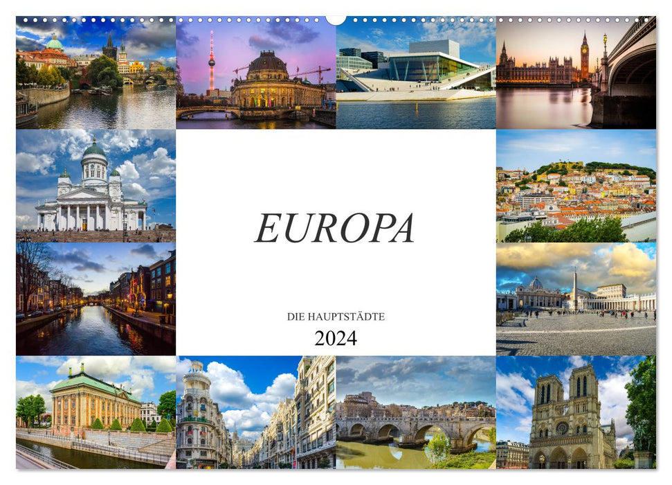 Europa Die Hauptstädte (CALVENDO Wandkalender 2024)