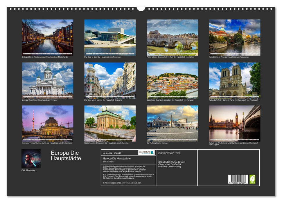 Europe Les Capitales (Calendrier mural CALVENDO 2024) 